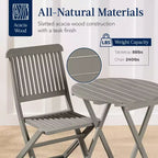 Best Choice Products 3-Piece Acacia Wood Bistro Set, Folding Patio Furniture w/ 2 Chairs, Table