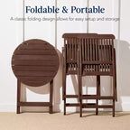 Best Choice Products 3-Piece Acacia Wood Bistro Set, Folding Patio Furniture w/ 2 Chairs, Table