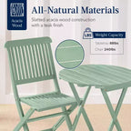 Best Choice Products 3-Piece Acacia Wood Bistro Set, Folding Patio Furniture w/ 2 Chairs, Table