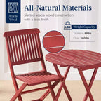 Best Choice Products 3-Piece Acacia Wood Bistro Set, Folding Patio Furniture w/ 2 Chairs, Table