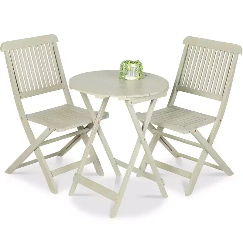 Best Choice Products 3-Piece Acacia Wood Bistro Set, Folding Patio Furniture w/ 2 Chairs, Table