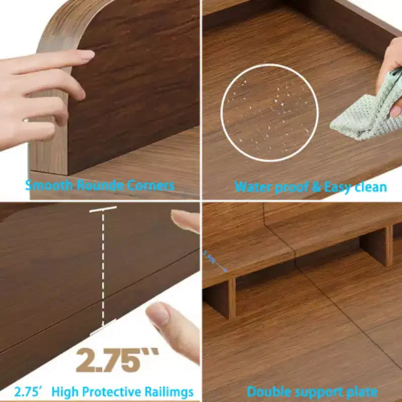 Washer Dryer Countertop, Laundry Countertop Wwith 2-Tier Storage Shelf & Edge Rails, Laundry Over Washing Top Protector for Washer and Dryer