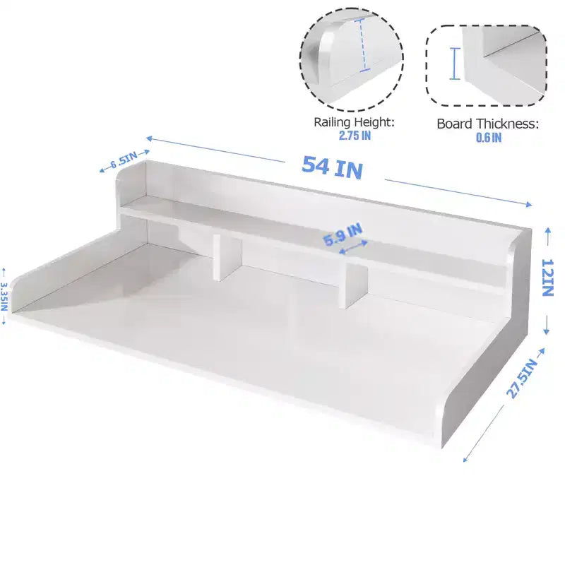 Washer Dryer Countertop, Laundry Countertop Wwith 2-Tier Storage Shelf & Edge Rails, Laundry Over Washing Top Protector for Washer and Dryer