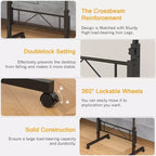 VECELO Small Standing Desk Adjustable Height, Mobile Computer Workstations with Wheels, Portable Rolling Laptop Table for Office