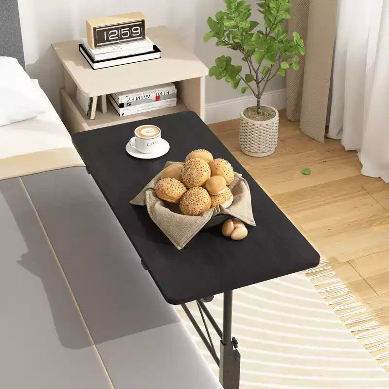 VECELO Small Standing Desk Adjustable Height, Mobile Computer Workstations with Wheels, Portable Rolling Laptop Table for Office