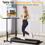 VECELO Small Standing Desk Adjustable Height, Mobile Computer Workstations with Wheels, Portable Rolling Laptop Table for Office