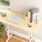 VECELO Small Standing Desk Adjustable Height, Mobile Computer Workstations with Wheels, Portable Rolling Laptop Table for Office