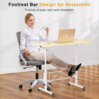 VECELO Small Standing Desk Adjustable Height, Mobile Computer Workstations with Wheels, Portable Rolling Laptop Table for Office
