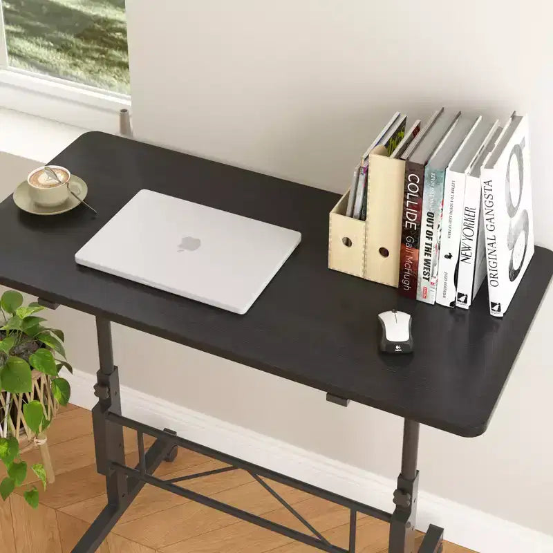 VECELO Small Standing Desk Adjustable Height, Mobile Computer Workstations with Wheels, Portable Rolling Laptop Table for Office