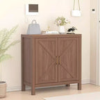 30 Inch Farmhouse Storage Cabinet, X-Shaped Double Door Kitchen Storage with 2 Adjustable Shelves