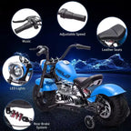 Youth Electric Motorcycle, 36V 350W Brushless Off-Road with 16.5mph, Music Player, Spring Suspension, LED Lights and Leather Seat