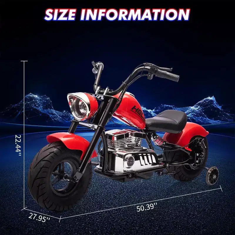 Youth Electric Motorcycle, 36V 350W Brushless Off-Road with 16.5mph, Music Player, Spring Suspension, LED Lights and Leather Seat