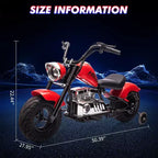 Youth Electric Motorcycle, 36V 350W Brushless Off-Road with 16.5mph, Music Player, Spring Suspension, LED Lights and Leather Seat