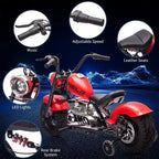 Youth Electric Motorcycle, 36V 350W Brushless Off-Road with 16.5mph, Music Player, Spring Suspension, LED Lights and Leather Seat