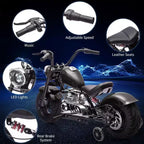 Youth Electric Motorcycle, 36V 350W Brushless Off-Road with 16.5mph, Music Player, Spring Suspension, LED Lights and Leather Seat