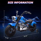 Youth Electric Motorcycle, 36V 350W Brushless Off-Road with 16.5mph, Music Player, Spring Suspension, LED Lights and Leather Seat