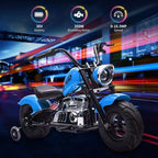 Youth Electric Motorcycle, 36V 350W Brushless Off-Road with 16.5mph, Music Player, Spring Suspension, LED Lights and Leather Seat