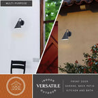VAXCEL Hanson Steel 1 Light LED Compatible Matte Black and White Contemporary Dark Sky Indoor Outdoor Wall Sconce