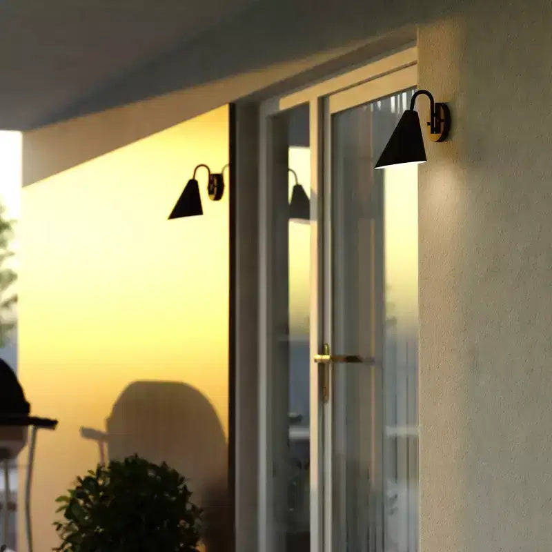 VAXCEL Hanson Steel 1 Light LED Compatible Matte Black and White Contemporary Dark Sky Indoor Outdoor Wall Sconce