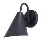 VAXCEL Hanson Steel 1 Light LED Compatible Matte Black and White Contemporary Dark Sky Indoor Outdoor Wall Sconce
