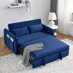 MAYEERTY Modern Convertible Sofa Bed with Arm Pockets & Adjustable Back
