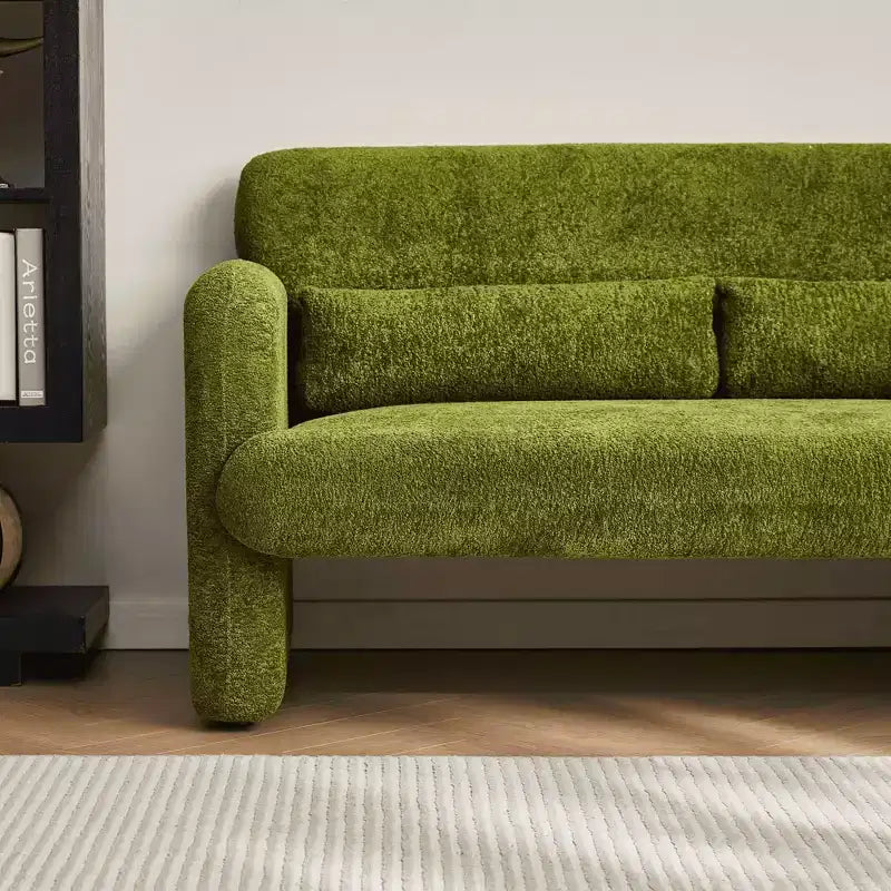 MAYEERTY Modern Convertible Sofa Bed with Arm Pockets & Adjustable Back