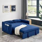 MAYEERTY Modern Convertible Sofa Bed with Arm Pockets & Adjustable Back