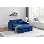 MAYEERTY Modern Convertible Sofa Bed with Arm Pockets & Adjustable Back