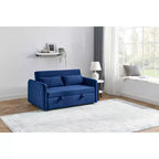 MAYEERTY Modern Convertible Sofa Bed with Arm Pockets & Adjustable Back