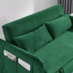 MAYEERTY Modern Convertible Sofa Bed with Arm Pockets & Adjustable Back