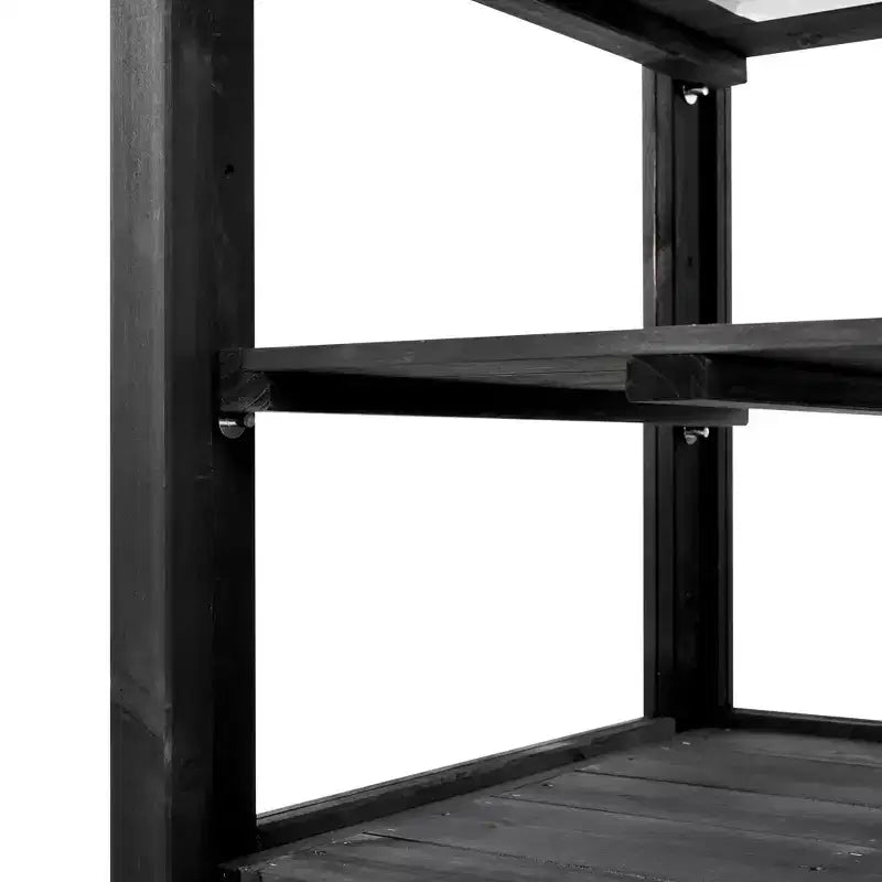 Wood Garden Greenhouse with Portable Cold Frame, Movable Storage & Adjustable Shelves, Indoor/Outdoor Use
