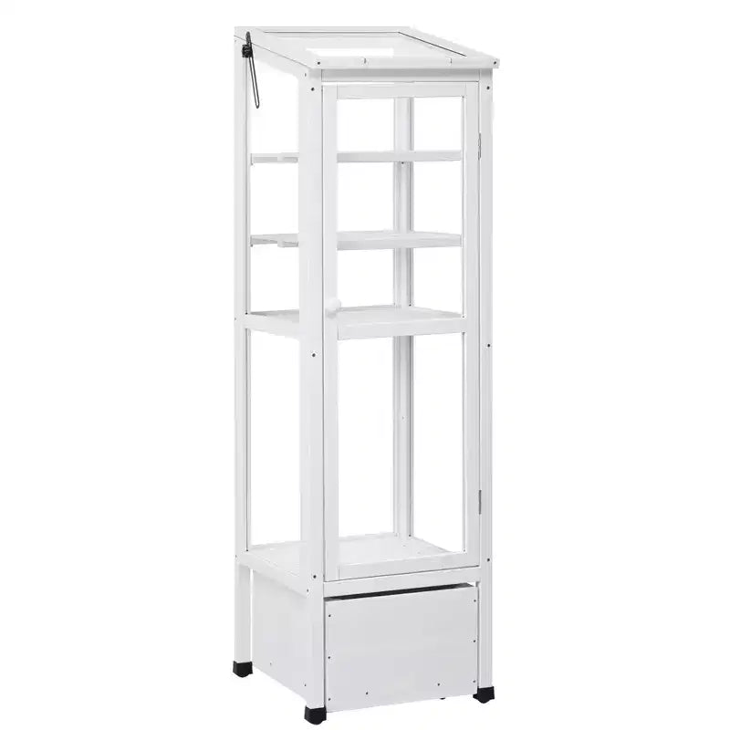Wood Garden Greenhouse with Portable Cold Frame, Movable Storage & Adjustable Shelves, Indoor/Outdoor Use