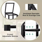 Wood Garden Greenhouse with Portable Cold Frame, Movable Storage & Adjustable Shelves, Indoor/Outdoor Use