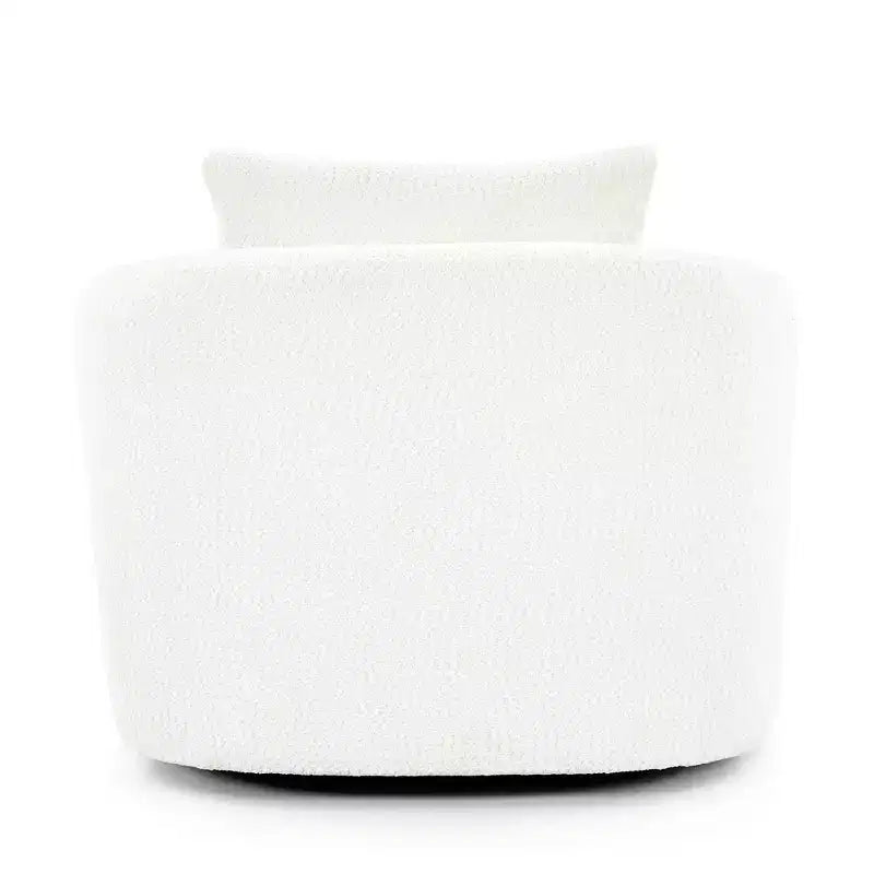 Whisen 38.2 Upholstered Swivel Barrel Chair with Pillow