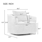 Whisen 38.2 Upholstered Swivel Barrel Chair with Pillow