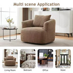Whisen 38.2 Upholstered Swivel Barrel Chair with Pillow