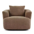 Whisen 38.2 Upholstered Swivel Barrel Chair with Pillow