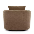 Whisen 38.2 Upholstered Swivel Barrel Chair with Pillow