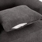 Whisen 38.2 Upholstered Swivel Barrel Chair with Pillow