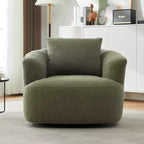 Whisen 38.2 Upholstered Swivel Barrel Chair with Pillow