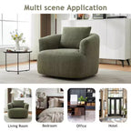 Whisen 38.2 Upholstered Swivel Barrel Chair with Pillow