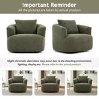 Whisen 38.2 Upholstered Swivel Barrel Chair with Pillow