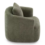 Whisen 38.2 Upholstered Swivel Barrel Chair with Pillow