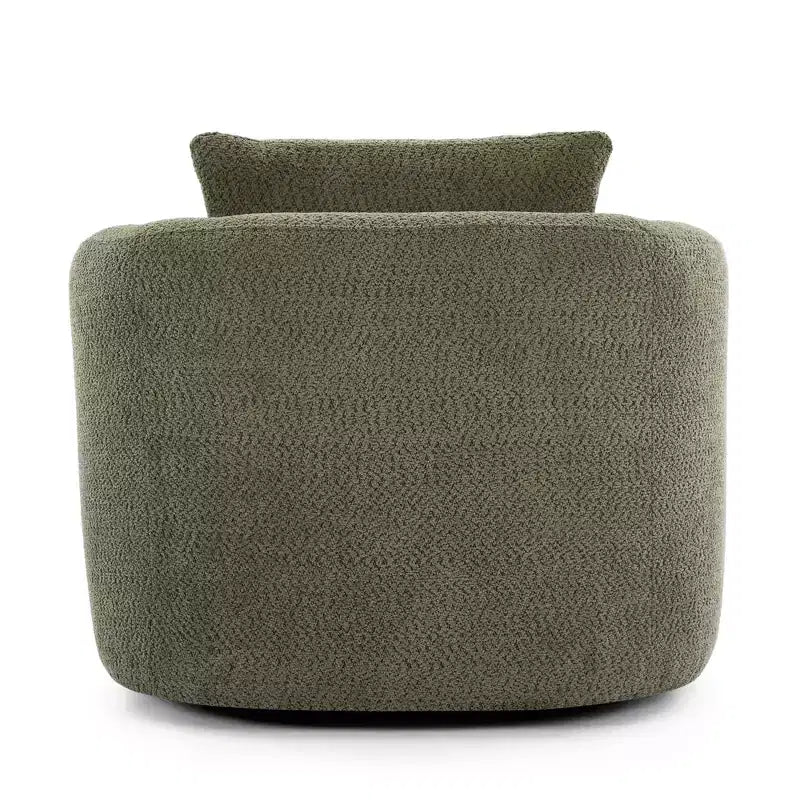 Whisen 38.2 Upholstered Swivel Barrel Chair with Pillow