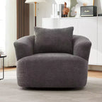 Whisen 38.2 Upholstered Swivel Barrel Chair with Pillow