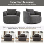Whisen 38.2 Upholstered Swivel Barrel Chair with Pillow