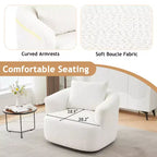 Whisen 38.2 Upholstered Swivel Barrel Chair with Pillow