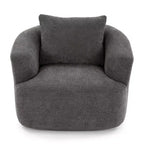 Whisen 38.2 Upholstered Swivel Barrel Chair with Pillow