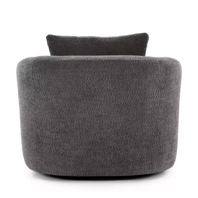 Whisen 38.2 Upholstered Swivel Barrel Chair with Pillow