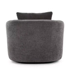 Whisen 38.2 Upholstered Swivel Barrel Chair with Pillow